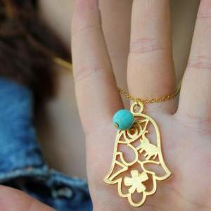 Lucky& Peace Necklace - Hippie Hipster..